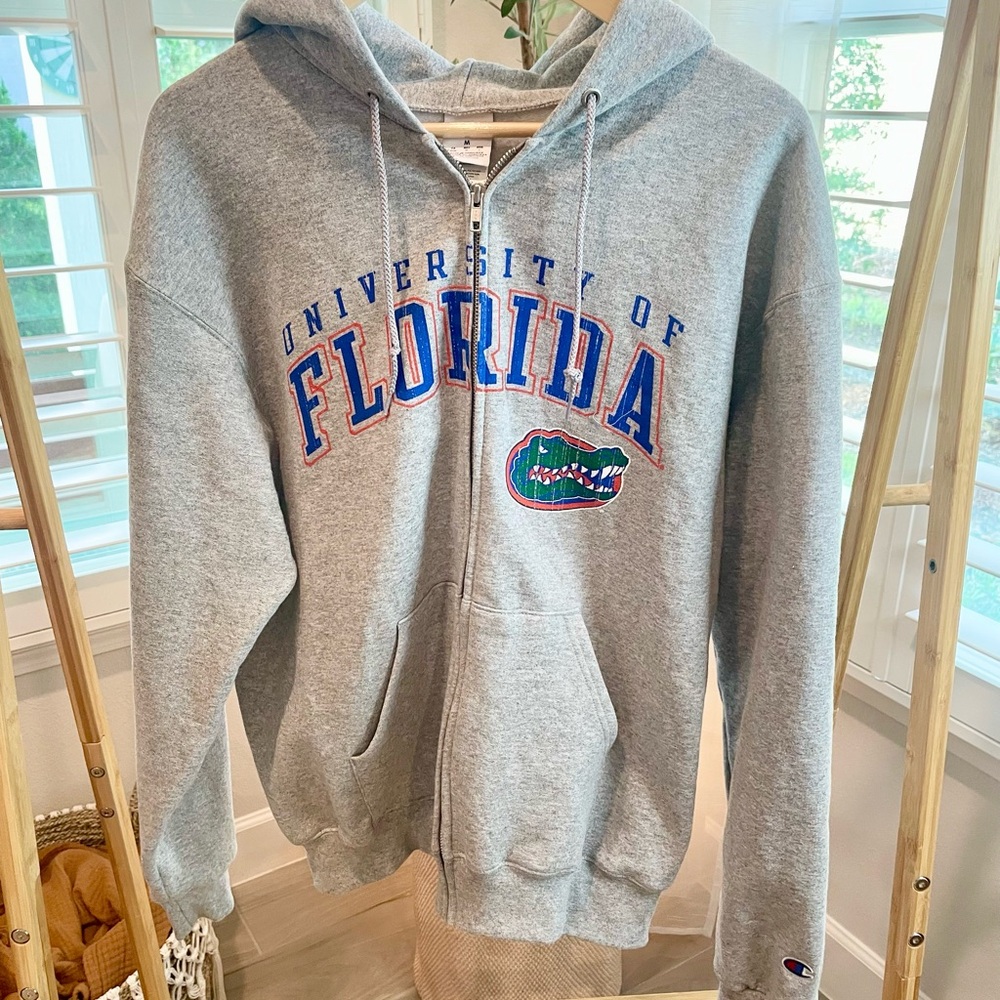 Champion Gray University of Florida Unisex Zip Up Hoodie